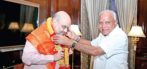 Home Minister Amit Shah with Karnataka CM BS Yediyurappa