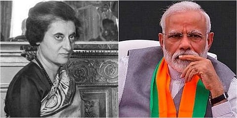 Indira Gandhi and PM Narendra Modi. (File | Agencies)