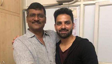 Producer Jayanna with actor Gurunandan.