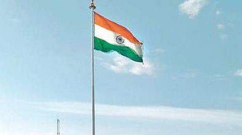 The flag at Yeshwantpur railway station