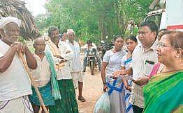 DMHO J Yasmin interacts with the people of Kolluru mandal in Guntur district on Tuesday (Photo |EPS)