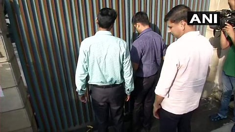 CBI team at P Chidambaram's residence in New Delhi. (Photo | ANI)