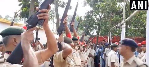 As the 21 policemen got ready to fire from their guns, none of the guns could actually fire. (Photo | ANI)