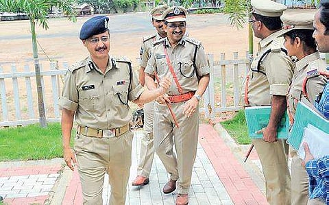 South Coastal Zone Guntur Range IGP Vineet Brijlal at the police station of Nagarampalem (Photo |EPS)