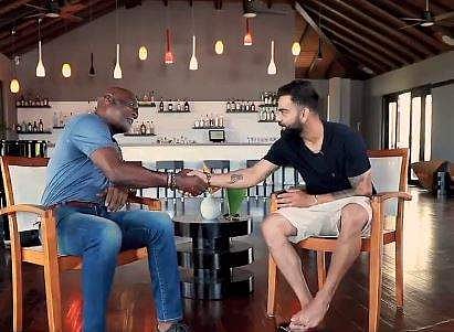 Virat Kohli in a chat with Viv Richards.