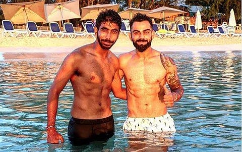 Jasprit Bumrah and Virat Kohli. (Photo| Twitter)