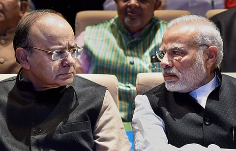 Prime Minister Narendra Modi with Arun Jaitley. (File Photo | PTI)