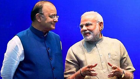 Arun Jaitley with Narendra Modi. (Photo|File)