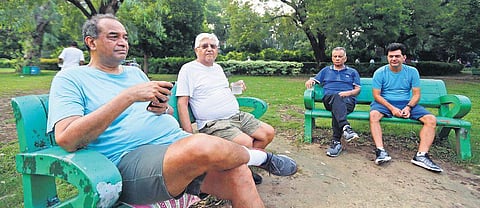 Mukul Rohatgi (left) and others were regulars at Arun Jaitley’s morning walks in Lodhi Garden (Photo | Arun Kumar, EPS)