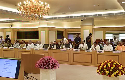 Union Home Minister Amit Shah during the meeting with the CMs of Naxal-affected states in New Delhi on August 26, 2019. | PTI