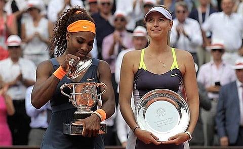 WTA stars Serena Williams and Maria Sharapova (File Photo | AP)