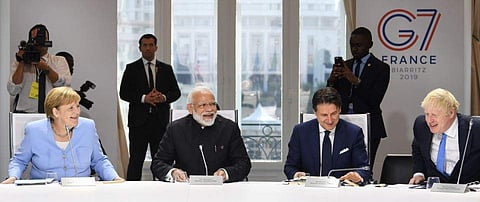 Prime Minister Narendra Modi with world leaders at G7 summit. | ( Photo | Narendra Modi Twitter )