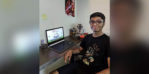 Aarnav Ojha, a student of Oakridge International school. (Photo |EPS)