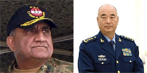 Left: Pakistan Army chief General Qamar Javed Bajwa, Right: China's General Xu Qiliang. | ( Photo | Wikipedia )