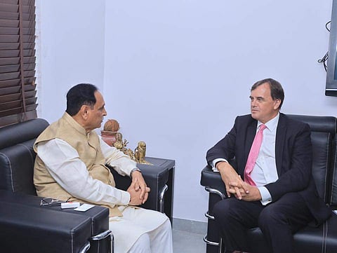 Britain's High Commissioner to India Dominic Asquith (Photo | CMO Gujarat Twitter)