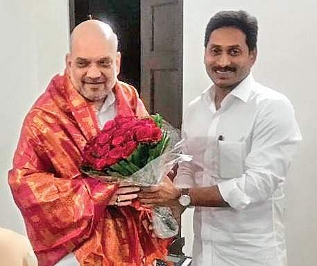 Chief Minister YS Jagan Mohan Reddy met Union Home Minister Amit Shah after the Inter-State Council Meeting on Left Wing Extremism in New Delhi on Monday. Amit Shah complimented AP and Telangana for effectively handling the left wing extremism | express |