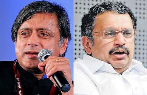 Shashi Tharoor (L) and Congress leader K Muraleedharan  ( File photo| PTI)