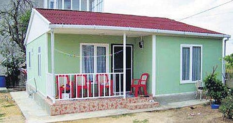 A house made of pre-fabricated steel