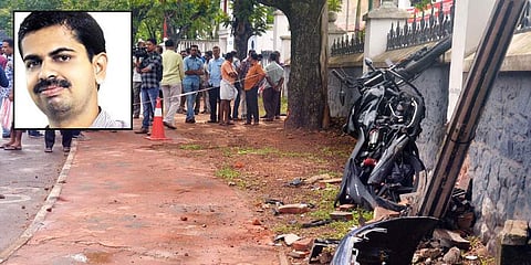 The site of the accident in which journalist K M Basheer was killed. (Photo |Vincent Pulickal/ EPS)