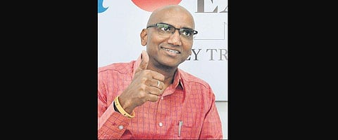 RS Praveen Kumar, Secretary, TSWREIS, in a chat with the Express team, in Hyderabad. (Photo | S Senbagapandiyan)