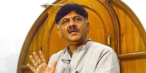 Congress leader DK Shivakumar during a press meet in bengaluru on 30 August, 2019. (Photo | Pandarinath B, EPS)