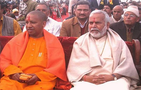 Uttar Pradesh CM Yogi Adityanath with Swami Chinmayanand (Photo| Facebook)