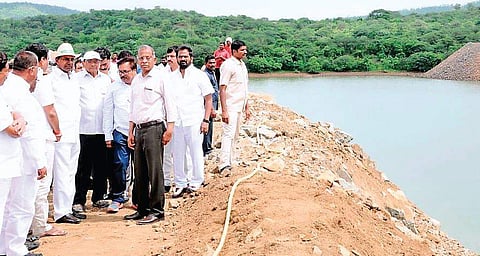 Chief Minister K Chandrasekhara Rao visits Palamuru Ranga Reddy Lift Irrigation  project in Mahbubnagar district on Thursday (Photo |EPS)