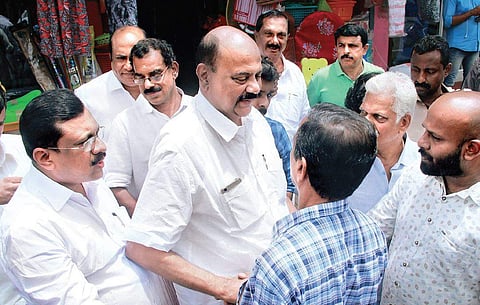 Mani C Kappan hits the campaign trail  inPala town on Thursday| Express