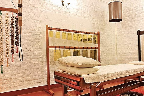 The sound healing room at the center has several musical instruments