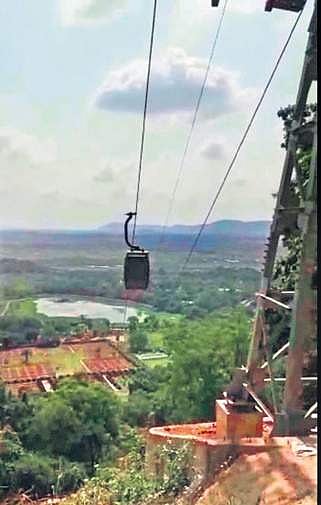 Ropeway connecting Jawahar Udyan with Gandhi Minar near Hirakud Dam (Photo |EPS)