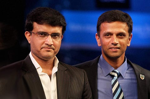 Sourav Ganguly and Rahul Dravid. (Photo | PTI)