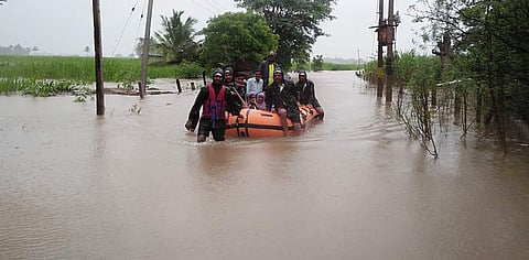 Rescue operations underway in Karnataka. (Photo| EPS)
