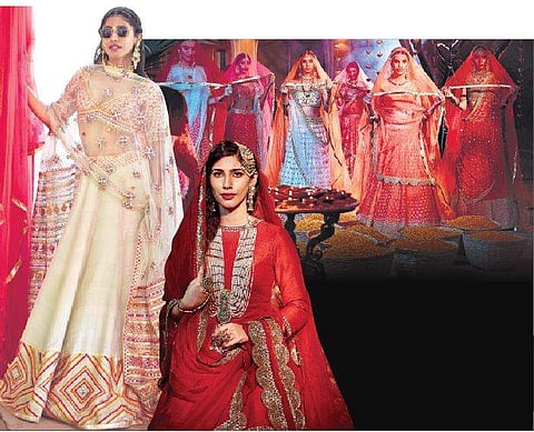 Models in Mishra’s Love Stories collection that is divided into (Clockwise) Seerat, Roshanara and Banarasiya.