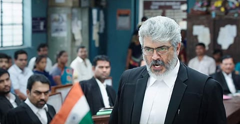 A still from Ajith-starrer 'Nerkonda Paarvai'.