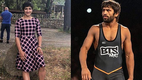 World number one wrestler Bajrang Punia will soon tie the knot with grappler Sangeeta, youngest of the Phogat sisters. (Photo | Twitter)