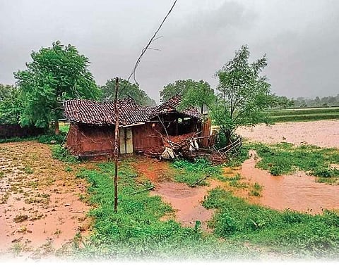 House surrounded by water in Chandanpur village (File Photo |EPS)