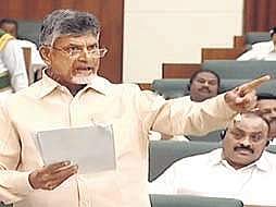 TDP supremo and Leader of the Opposition N Chandrababu Naidu speaks in AP legislative assembly (Photo | EPS)