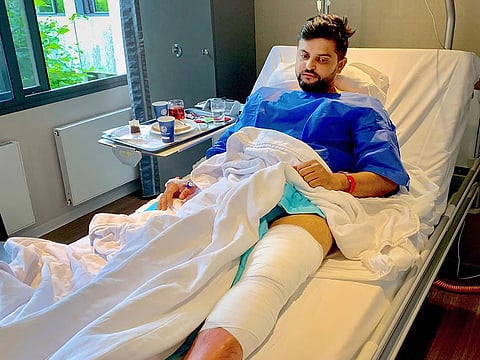 Suresh Raina after undergoing surgery. (Photo| PTI)