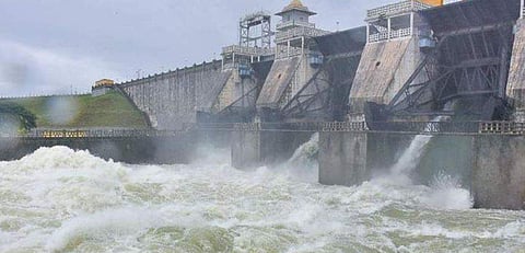 Water gushes out of the crest gates of Kabini Reservoir in H D Kote taluk  on Thursday | Udayashankar S