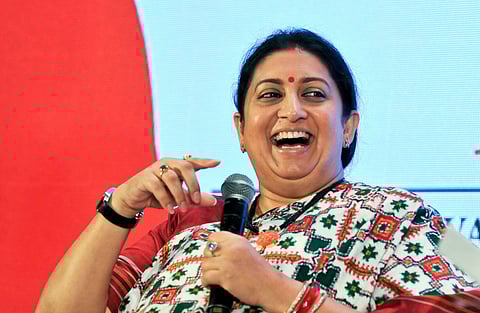 Union Minister Smriti Irani during 'Devi Awards' presentation programme in Kolkata. (Photo | PTI)