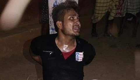 Some locals thrashed Tabrez after suspecting him of stealing a bike and later handed him over to the police. (Photo | Twitter)