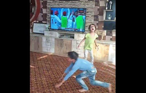 Afghani kids celebrate Afghanistan's win over Bangladesh. (Twitter video screengrab)