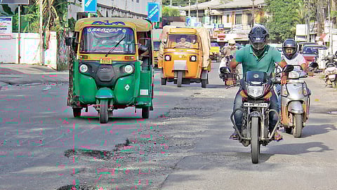 Subhash Chandra Bose Road in poor condition (Photo | EPS, ARUN ANGELA)