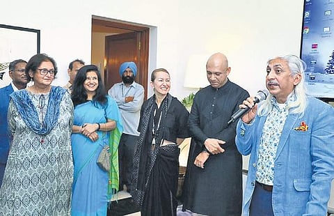 (From left) Author Namita Gokhale, festival director Jennifer Graham, Canadian High Commissioner in India Nadir Patel and Sanjoy Roy from Teamwork Arts