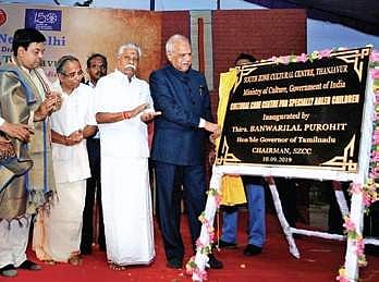 Governor Banwarilal Purohit at the Sangeet Natak Akademi’s cultural festival on Tuesday | Express