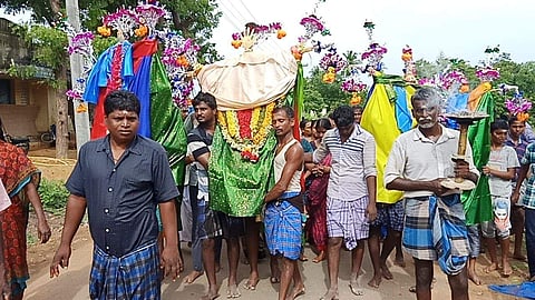 The residents of Kasavalanadu Pudur,who are predominantly Hindus except for a handful of Muslim families, started preparing ten days in advance for the festival. (Photo | Express)