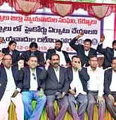 Bar Association members stage a relay hunger strike in Kurnool on Thursday | Express