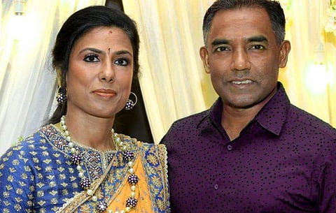 Reeta, who allegedly committed suicide in Chennai on Thursday, seen here with her husband Lankalingam (Photo | P Jawahar, EPS)