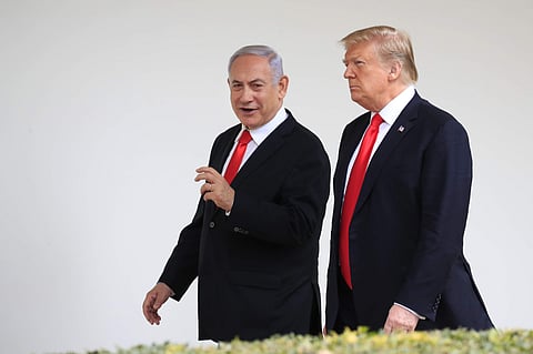 US President Donald Trump with Israeli Prime Minister Benjamin Netanyahu