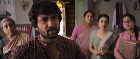Nani, Lakshmi, Saranya Ponvannan and others in 'Nani's Gang Leader'. (Screengrab)